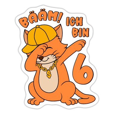 Kindergeburtstag  - 6. Geburtstag Junge 6 Jahre Katze Bääm! Ich bin 6