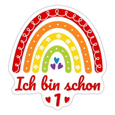 Kindergeburtstag  - 1. Geburtstag Mädchen Regenbogen Ich bin schon 1