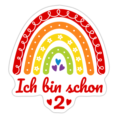 Kindergeburtstag  - 2. Geburtstag Mädchen Regenbogen Ich bin schon 2