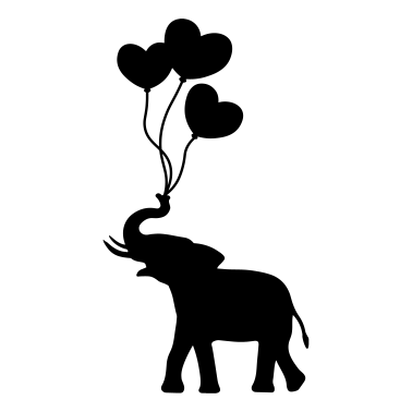 Zoom image Elefant Herzballon Kinder / ballon coeur éléphant