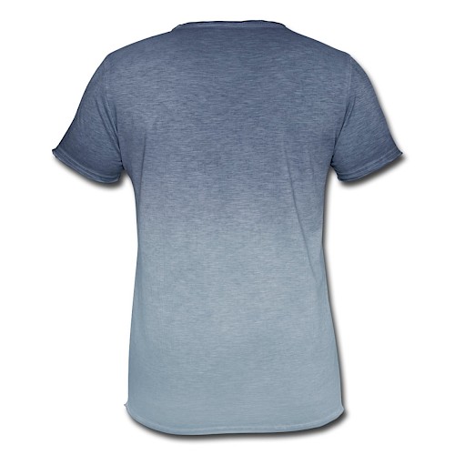 Mannen T-shirt met kleurverloop Hinten dip dye blauw