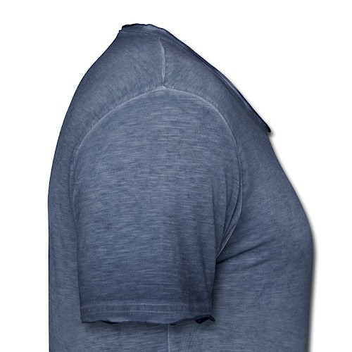 Mannen T-shirt met kleurverloop Rechts dip dye blauw