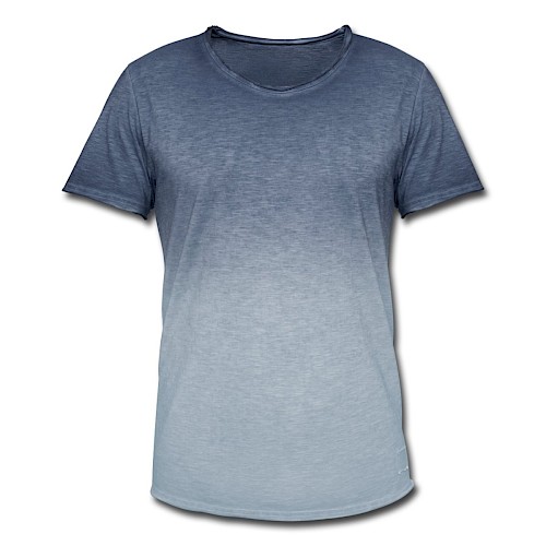 Mannen T-shirt met kleurverloop Vorne dip dye blauw
