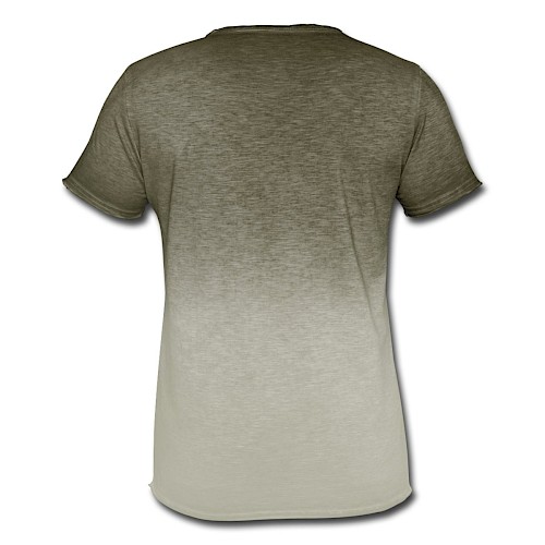 Mannen T-shirt met kleurverloop Hinten dip dye kaki