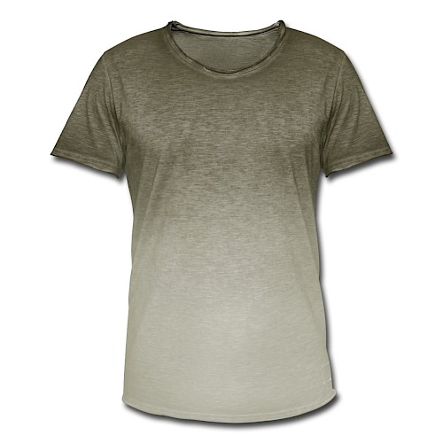 Mannen T-shirt met kleurverloop Vorne dip dye kaki