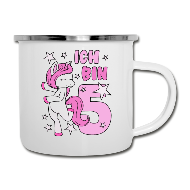 Kindergeburtstag  - 5. Geburtstag Mädchen süßes rosa Einhorn Ich bin 5