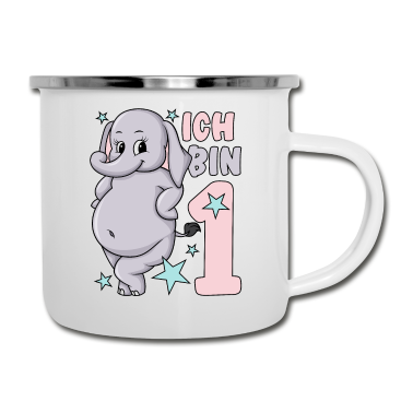 Kindergeburtstag  - 1. Geburtstag Mädchen süßer Elefant Ich bin 1
