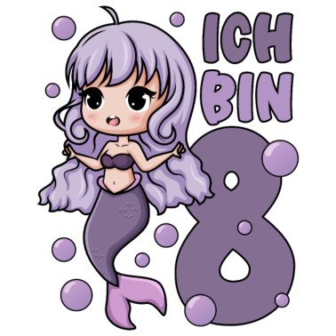 Zoom image 8. Geburtstag Mädchen süße Meerjungfrau Ich bin 8