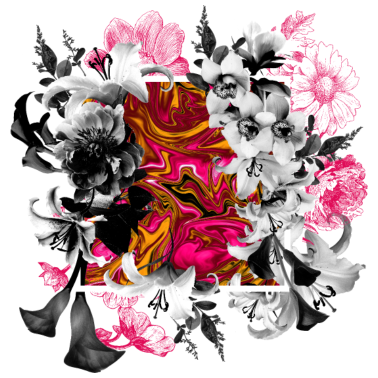 Zoom image Kwiaty czarne różowe