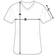 Men's V-Neck T-Shirt Size overview