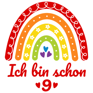 Zoom image 9. Geburtstag Mädchen Regenbogen Ich bin schon 9
