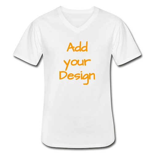 Klassisches Männer-T-Shirt mit V-Ausschnitt Weiß