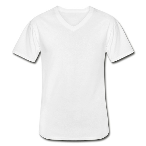 Klassisches Männer-T-Shirt mit V-Ausschnitt Vorne Weiß