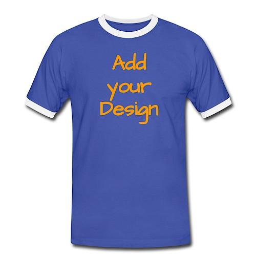 Männer Kontrast-T-Shirt Blau/Weiß