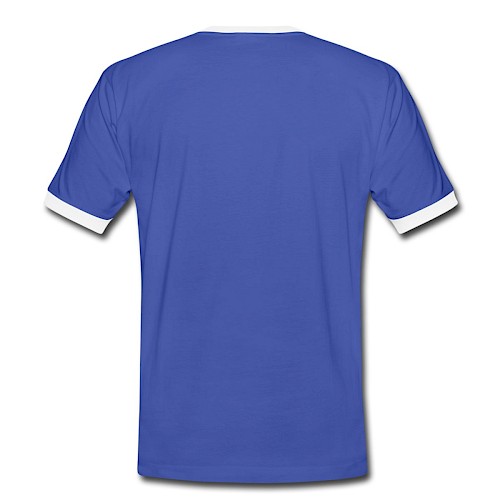 Männer Kontrast-T-Shirt Hinten Blau/Weiß