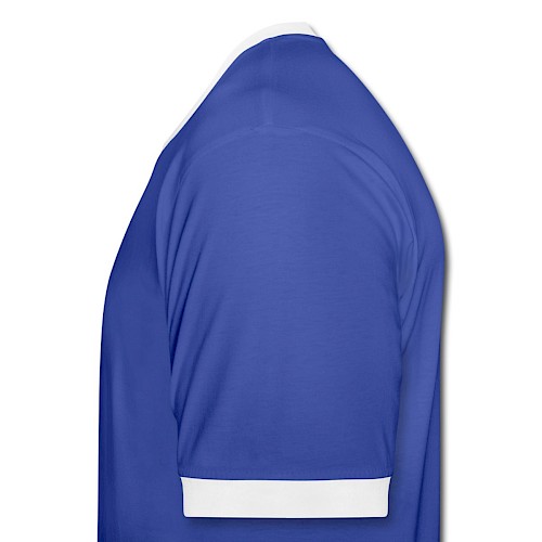 Männer Kontrast-T-Shirt Links Blau/Weiß