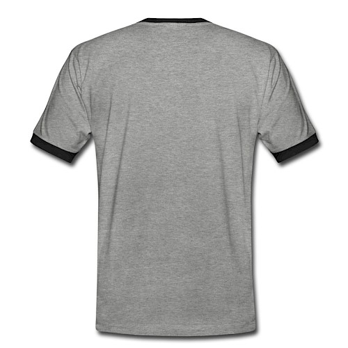 Männer Kontrast-T-Shirt Hinten Grau meliert/Schwarz