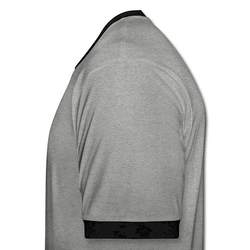 Männer Kontrast-T-Shirt Links Grau meliert/Schwarz