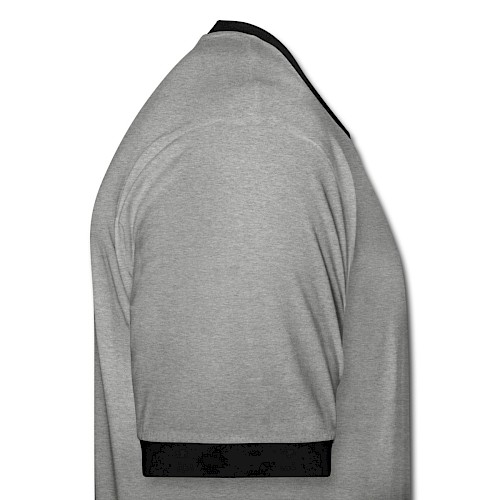 Männer Kontrast-T-Shirt Rechts Grau meliert/Schwarz