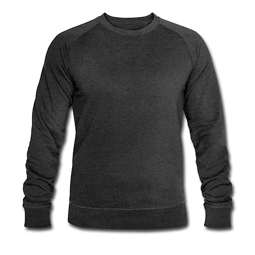 Männer Bio-Sweatshirt Vorne Dunkelgrau meliert