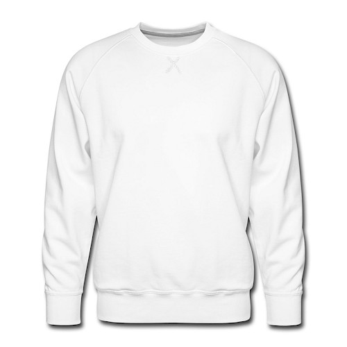 Männer Premium Pullover Vorne Weiß