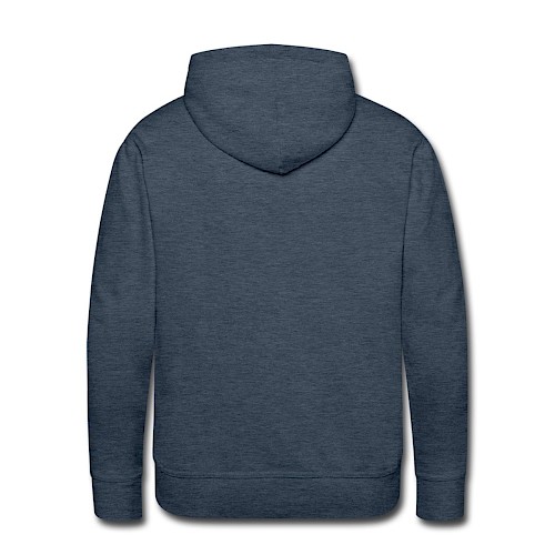 Männer Premium Hoodie Hinten Jeansblau