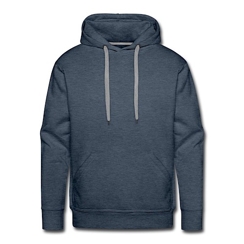 Männer Premium Hoodie Vorne Jeansblau