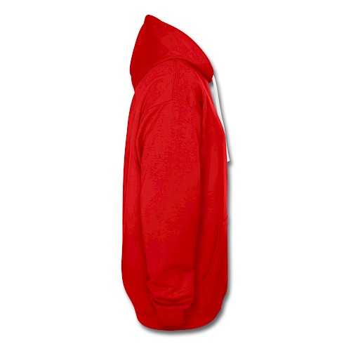 Kontrast-Hoodie Rechts Rot/Weiß