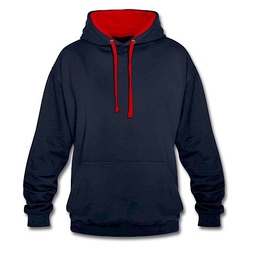 Contrast Colour Hoodie Vorne navy/red
