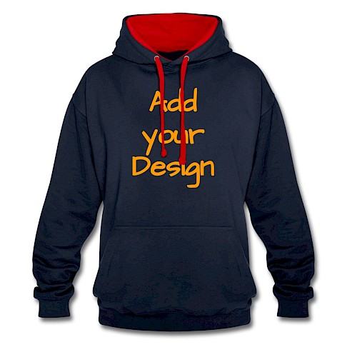 Contrast Colour Hoodie navy/red