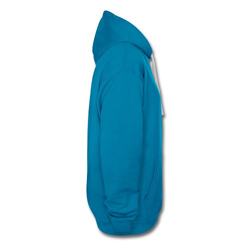 Contrast Colour Hoodie Rechts peacock blue/heather grey