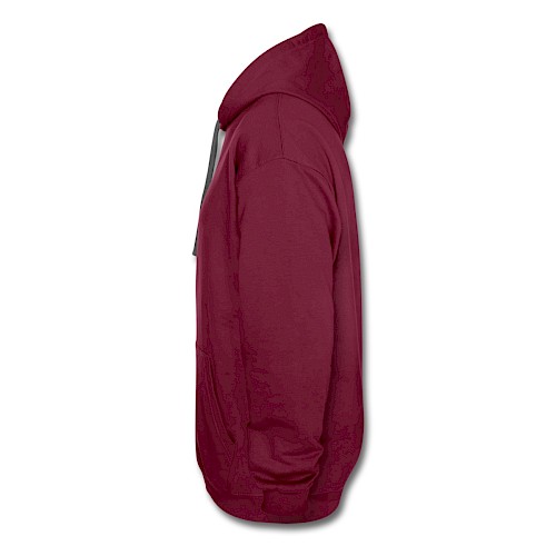 Contrast Colour Hoodie Links burgundy/charcoal