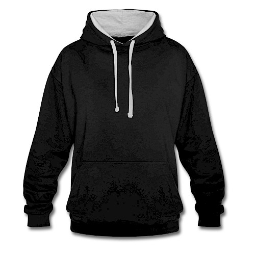 Contrast Colour Hoodie Vorne black/heather grey
