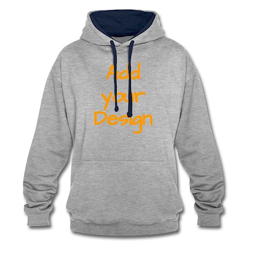 Contrast Colour Hoodie heather grey/navy