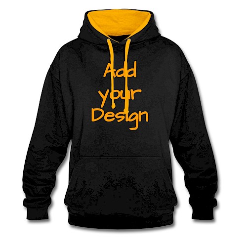 Contrast Colour Hoodie black/gold