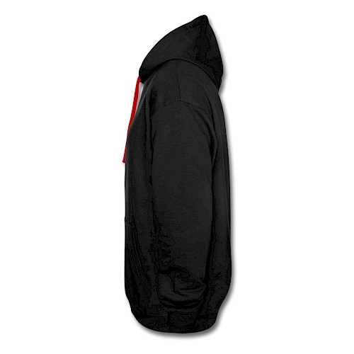 Contrast Colour Hoodie Links black/red