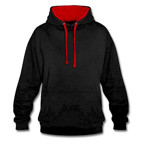 Contrast Colour Hoodie Vorne black/red