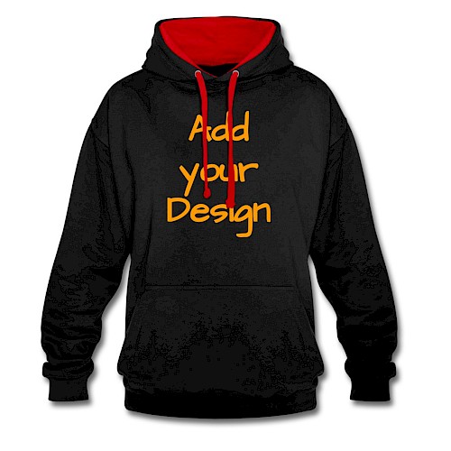 Contrast Colour Hoodie black/red