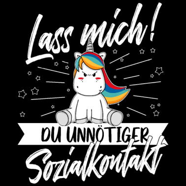 Zoom image Lass mich unnötiger Sozialkontakt Einhorn Humor