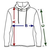 Light Unisex Sweatshirt Hoodie Size overview