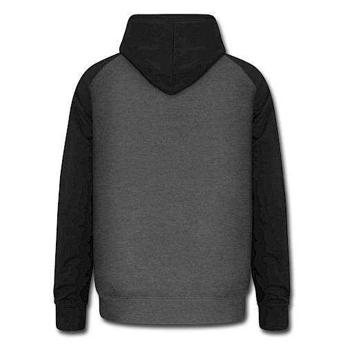 Unisex Baseball Hoodie Hinten Graphit/Schwarz