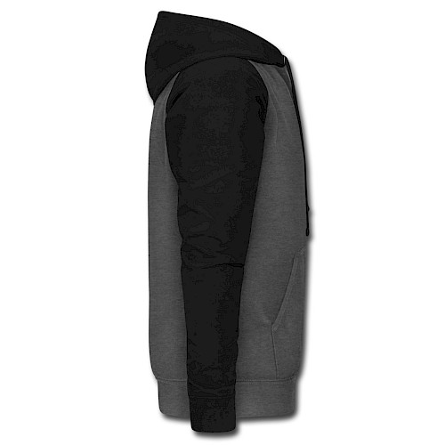 Unisex Baseball Hoodie Rechts Graphit/Schwarz