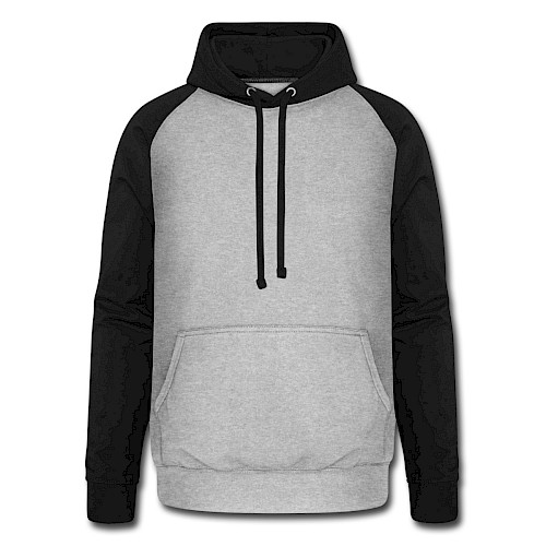 Unisex Baseball Hoodie Vorne heather grey/black