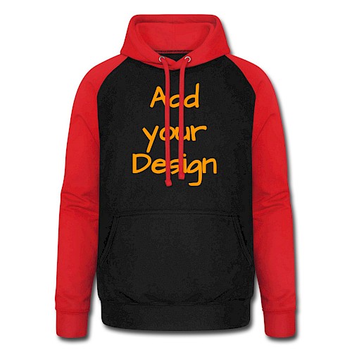 Unisex Baseball Hoodie black/red