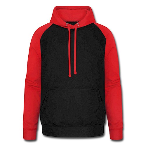 Unisex Baseball Hoodie Vorne black/red