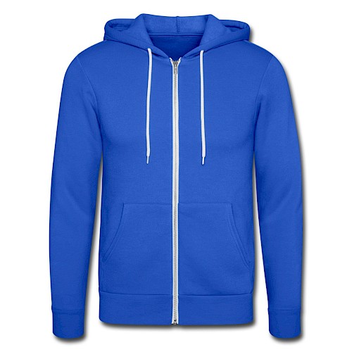 Nuestra chaqueta con capucha de Bella + Canvas Vorne azul intenso