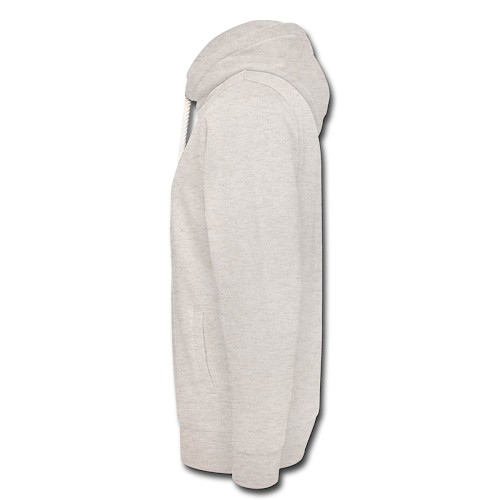 Unisex Schalkragen Hoodie Links Beige meliert