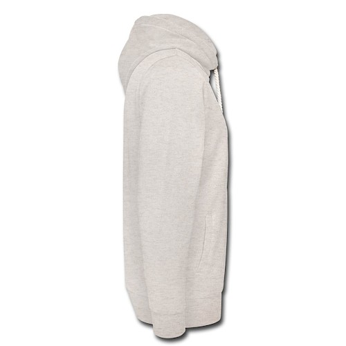 Unisex Schalkragen Hoodie Rechts Beige meliert