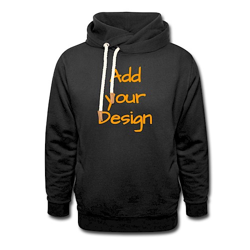 Unisex Shawl Collar Hoodie black