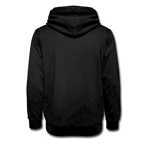 Unisex Shawl Collar Hoodie Hinten black